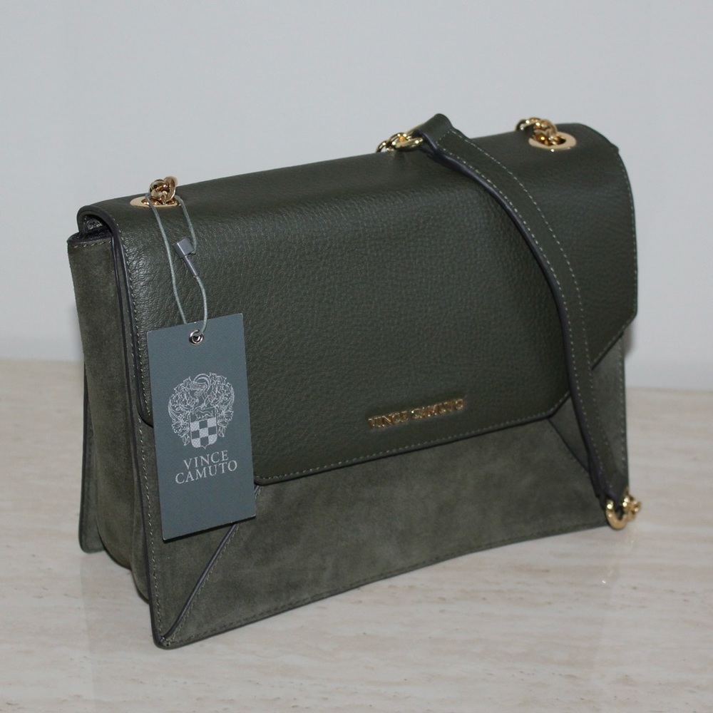 Vince Camuto Dark Moss Green Shoulder Bag Purse